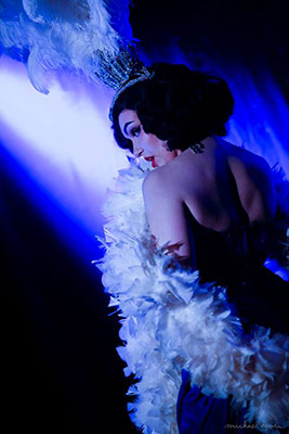 Boudoir Noir presents the sold out 12th edition of the Blue Moon Cabaret - the Decadent Burlesque Soirée - 22nd february 2019