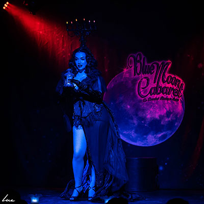 Boudoir Noir presents the sold out 13th edition of the Blue Moon Cabaret - the Decadent Burlesque Soirée - 10th May 2019